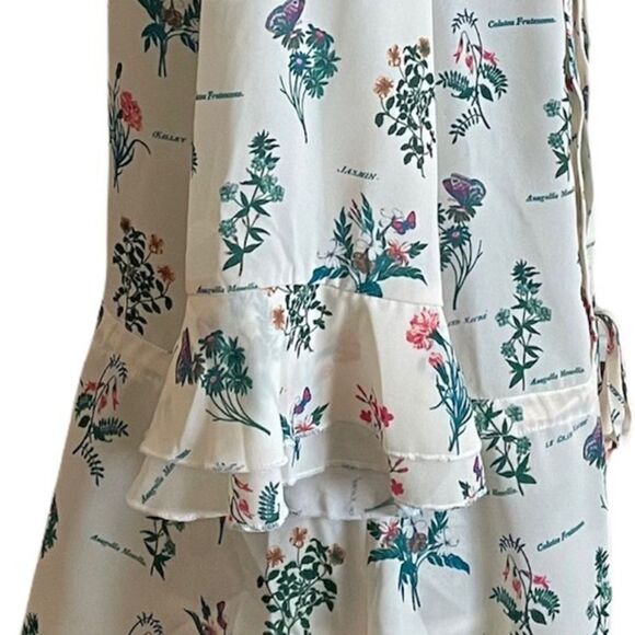 MODCLOTH Botanical Floral Bell Sleeve Tunic Peplum Top Size Medium - Picture 5 of 9